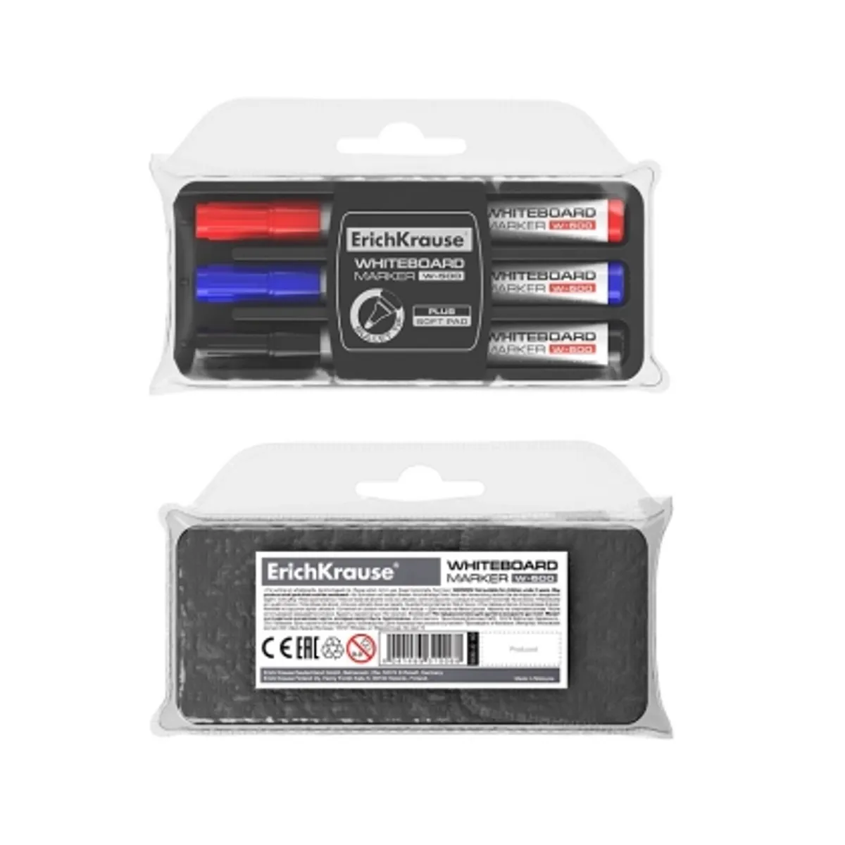 Маркер ErichKrause® за бяла дъска W-500 + гъба, комплект 3 бр., снимка 3