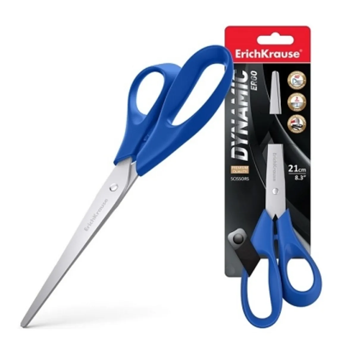 Ножица ErichKrause Dynamic® 21 см, блистер, снимка 1