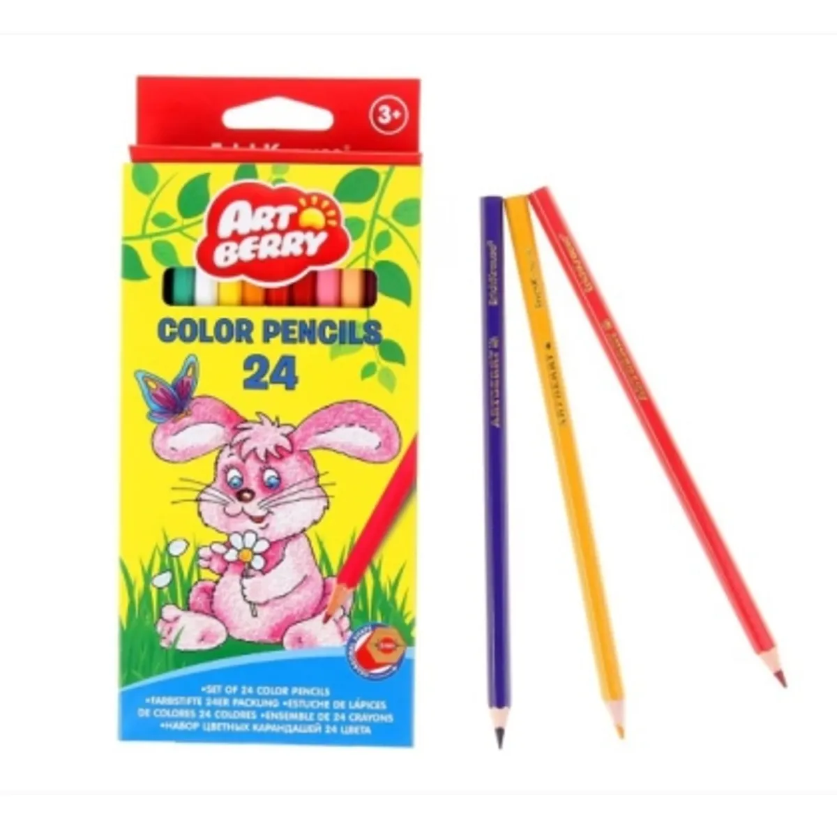 Цветни моливи ErichKrause ArtBerry® шестоъгълни, 24 цвята — снимка 1