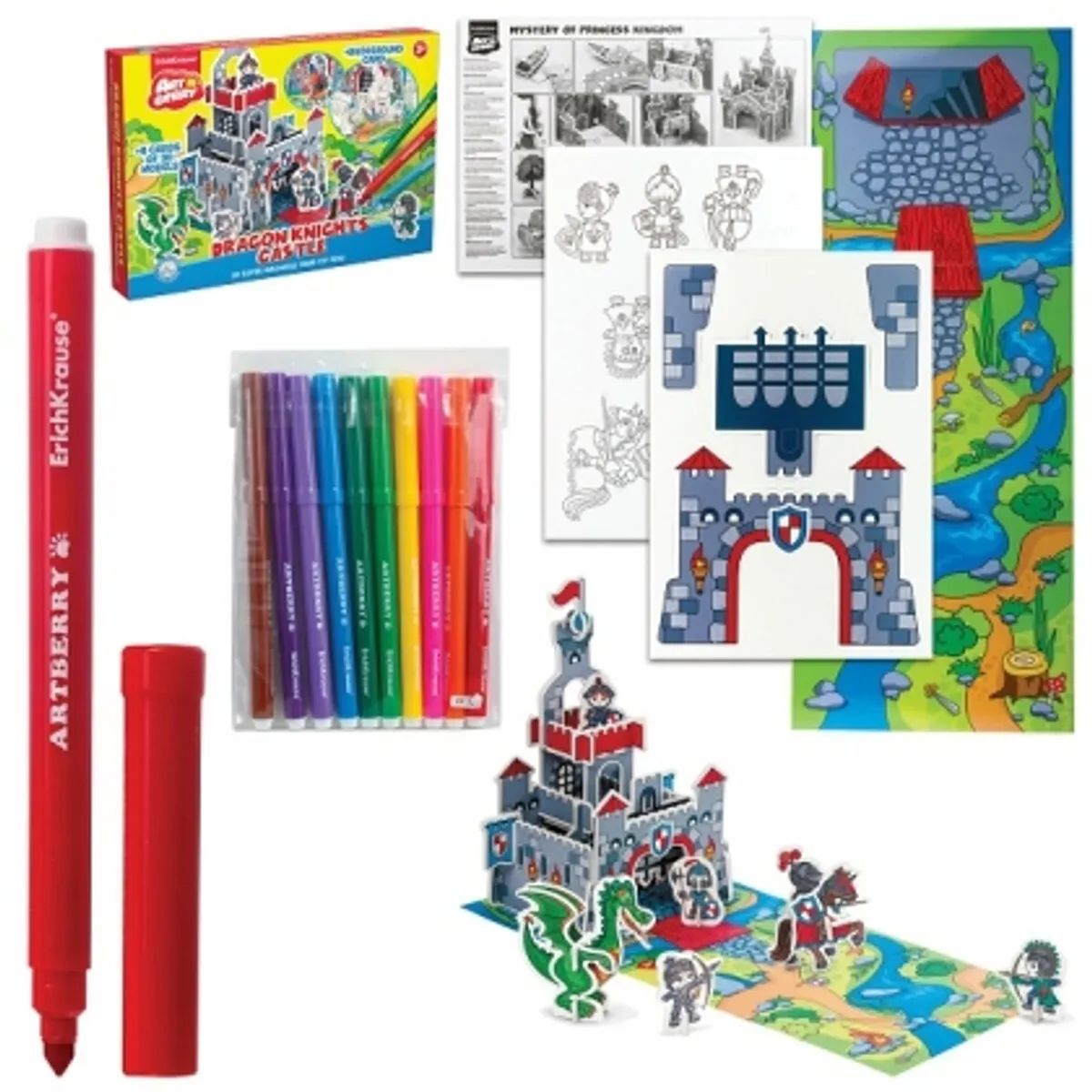 Комплект ArtBerry® Dragon Kings Castle + 10 флумастера, снимка 2