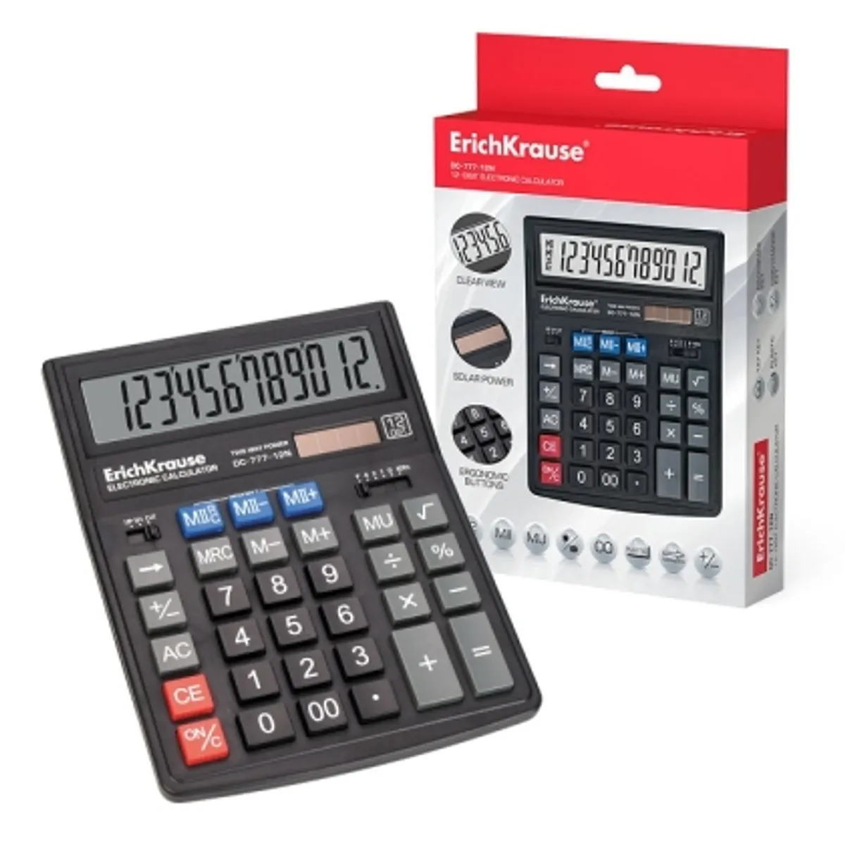 Калкулатор ErichKrause® DC-777-12N Classic, черен, 12 разряден — снимка 1