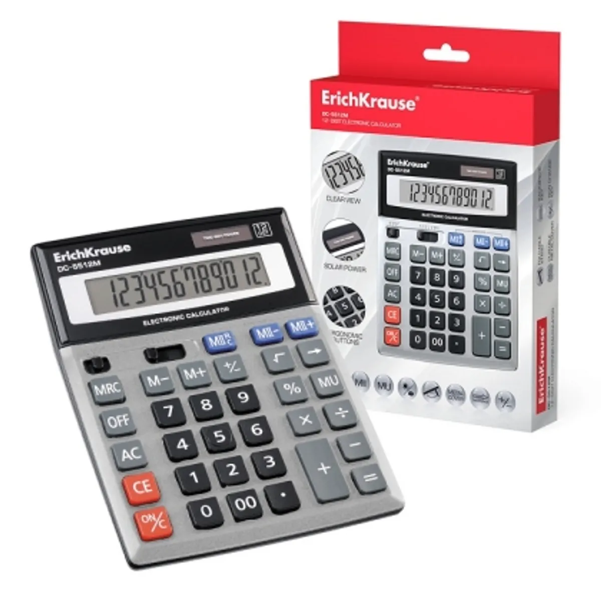 Калкулатор ErichKrause® DC-5512M, сребрист, 12 разряден — снимка 1