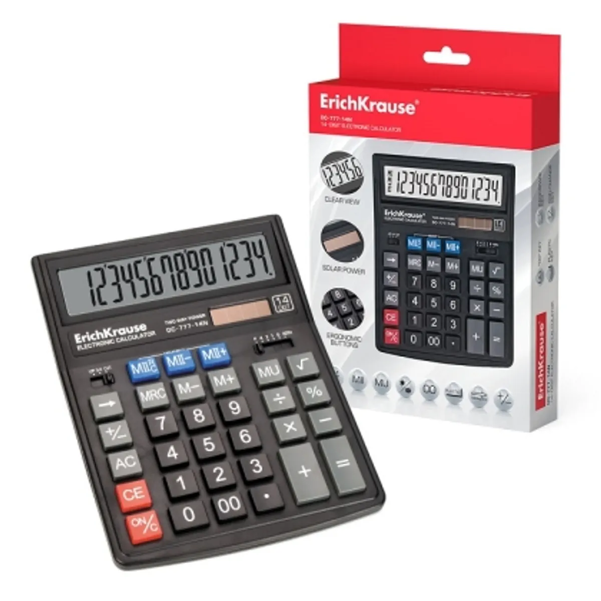 Калкулатор ErichKrause® DC-777-14N Classic, черен, 14 разряден — снимка 1