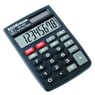Корица на „Калкулатор ErichKrause® PС-101, черен, 8 разряден"