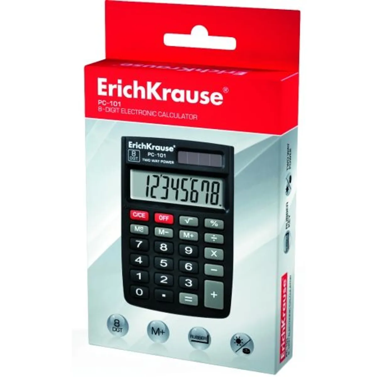 Калкулатор ErichKrause® PС-101, черен, 8 разряден — снимка 2