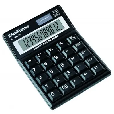 Корица на „Калкулатор ErichKrause® PC-key KC-300-12 Classic, черен, 12 разряден"