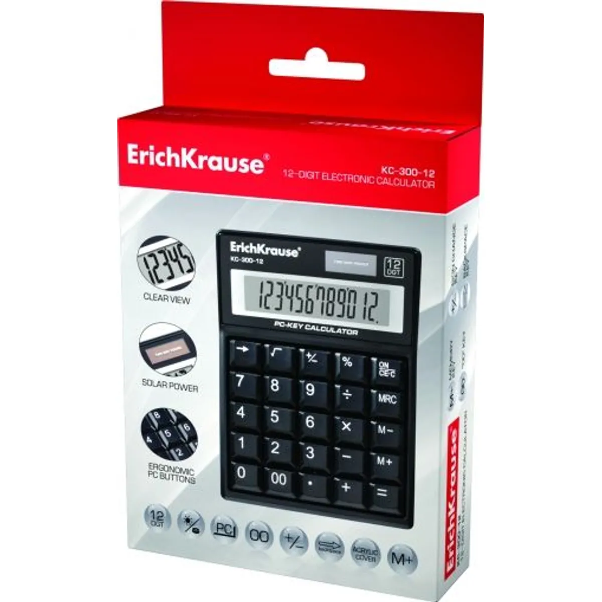 Калкулатор ErichKrause® PC-key KC-300-12 Classic, черен, 12 разряден — снимка 2