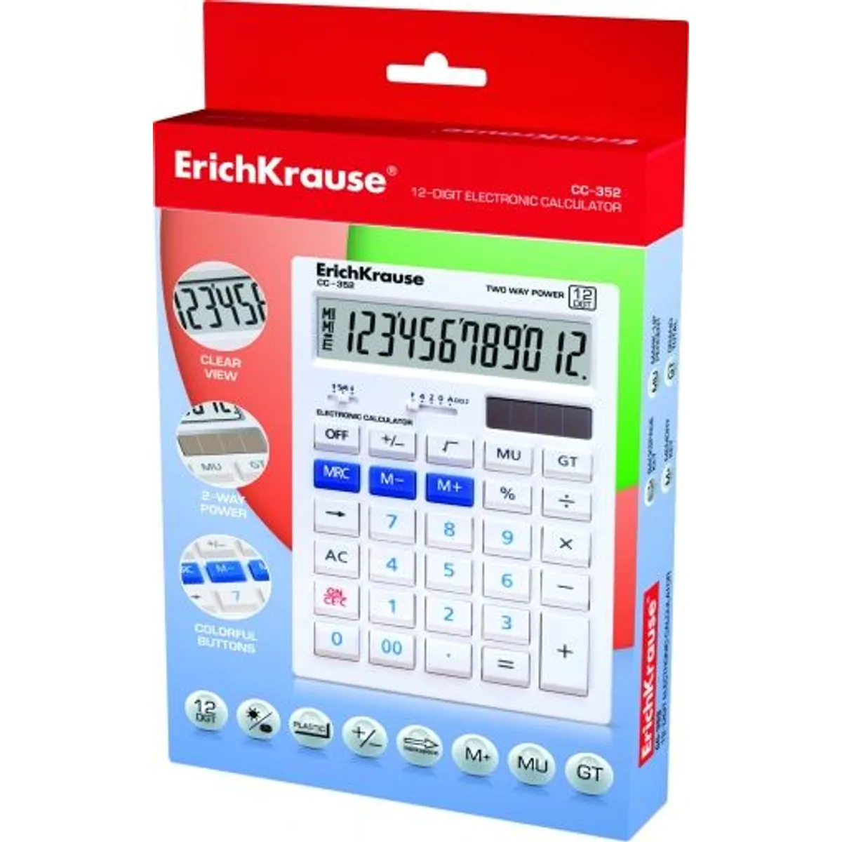 Калкулатор ErichKrause® White CC-352 Classic, 12 разряден — снимка 4
