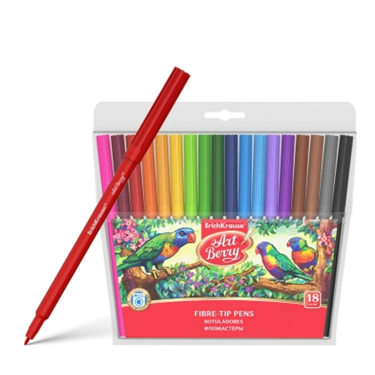 Флумастери ErichKrause ArtBerry® Super Washable, 18 цвята