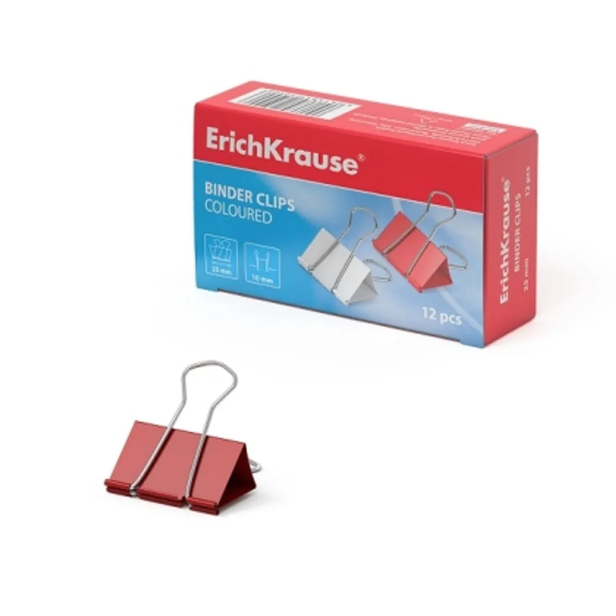 Метална щипка ErichKrause® 25 mm, микс, 12 бр., снимка 1