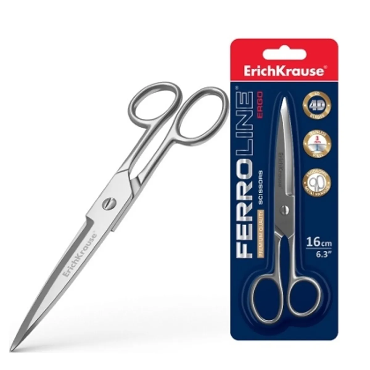 Ножица ErichKrause Ferro® метална, 16 cm, снимка 1