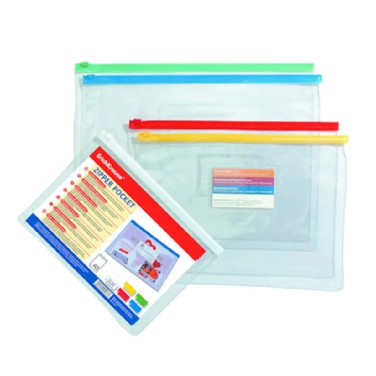 Папка с цип ErichKrause® PVC, B6, прозрачен