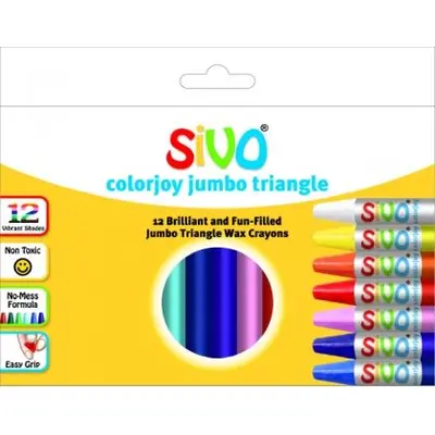 Корица на „Восъчни пастели SIVO Colorjoy JUMBO 12 цвята“