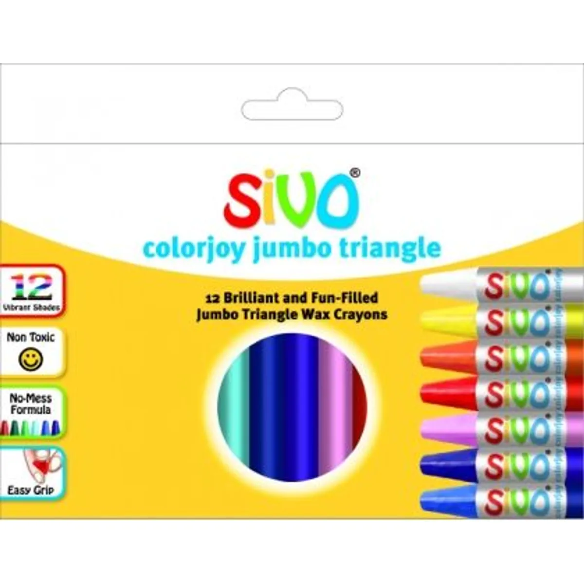 Восъчни пастели SIVO Colorjoy JUMBO 12 цвята — снимка 1
