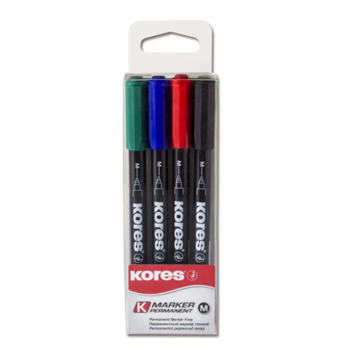 Комплект перманентни маркери KORES Fine K-marker, 1 mm, 4 бр. комплект, снимка 1