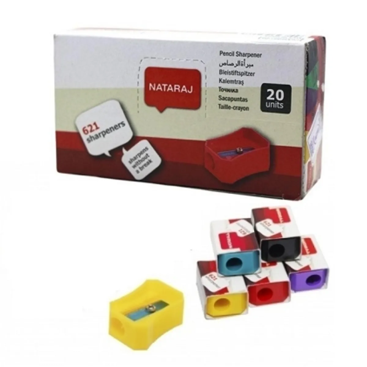 Острилка Nataraj 621 с едно гнездо микс (20 бр. в кутия), снимка 1