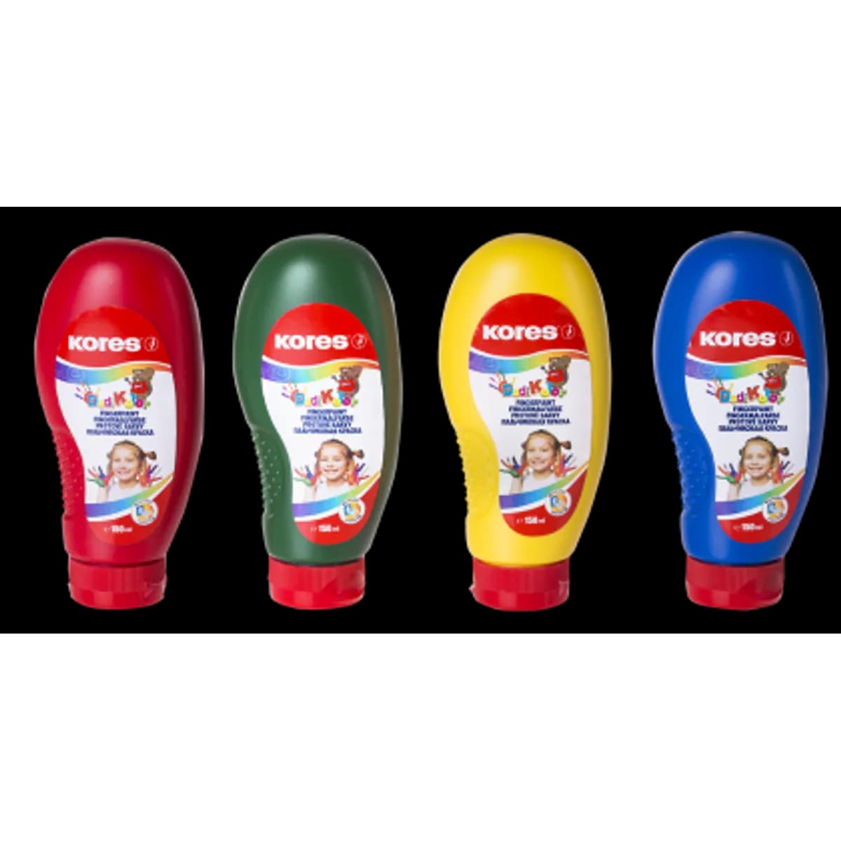 Бои за рисуване с пръсти KORES Dedi Color 4 цвята х 150 ml, снимка 3