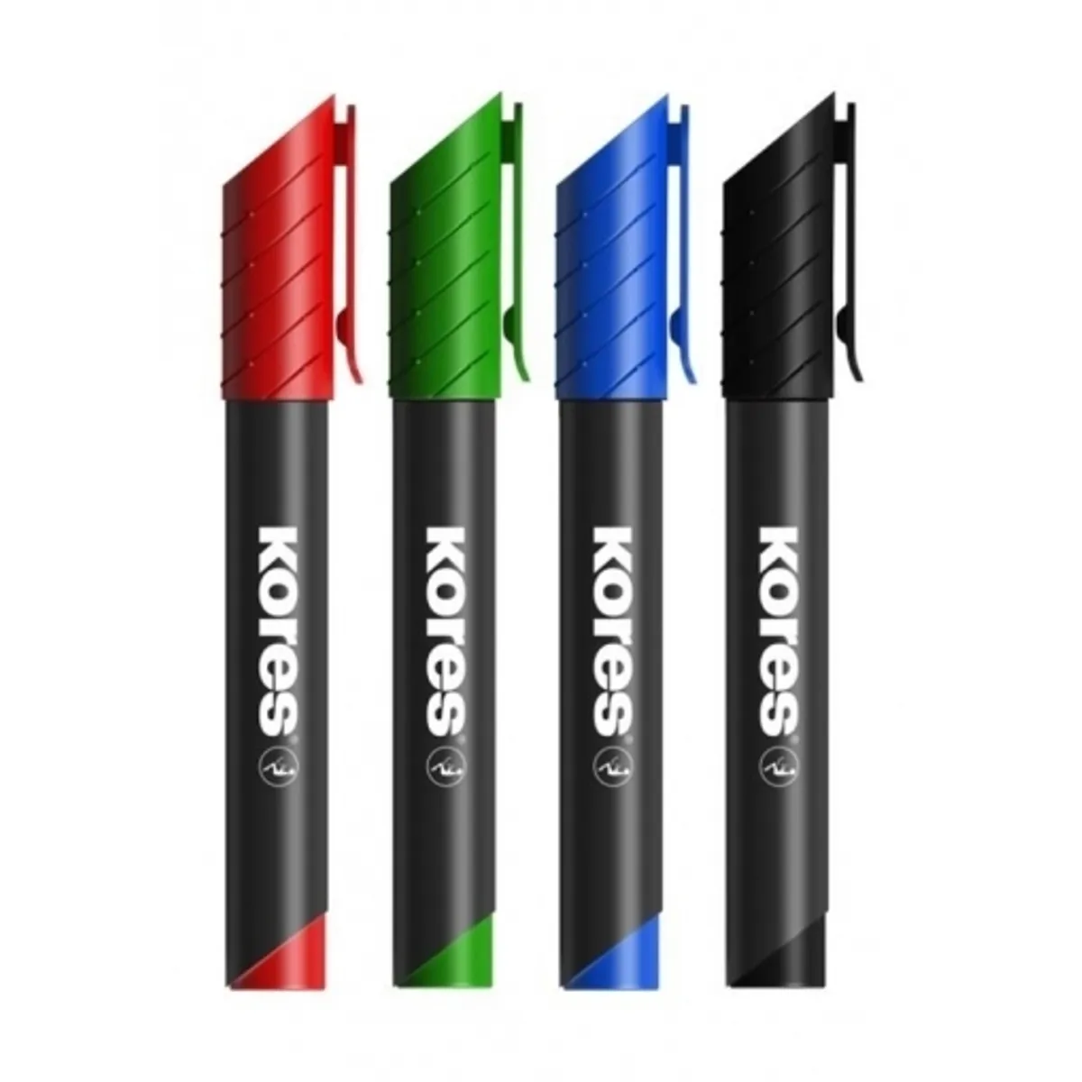 Комплект перманентни маркери KORES K-Marker XP2, скосен връх, 3-5 mm, 4 броя — снимка 1