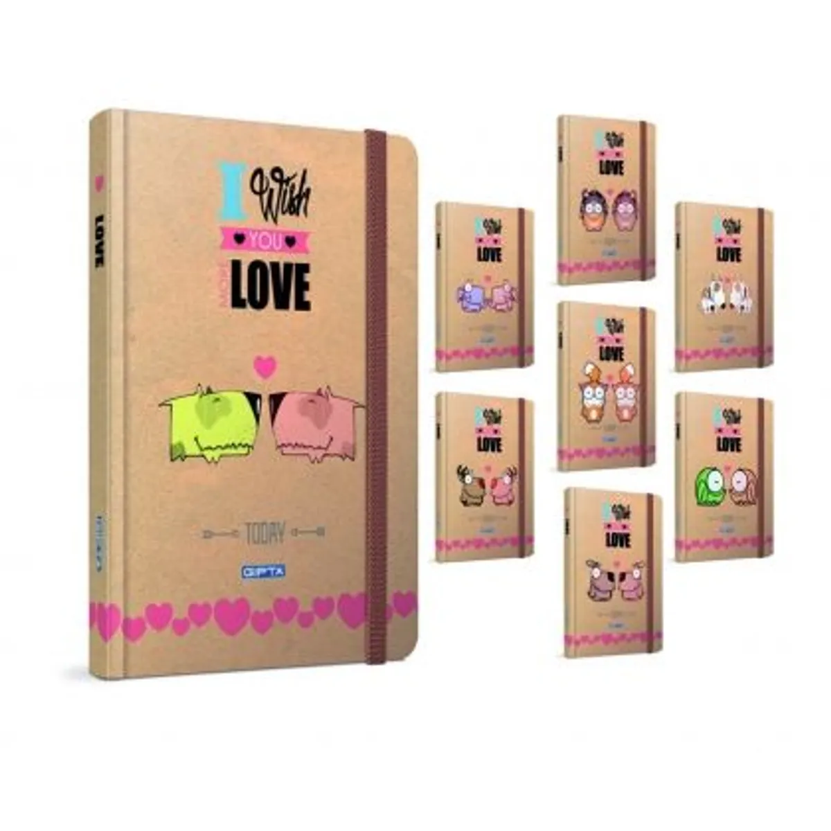 Тефтер Gipta Love, 120 л. с редове