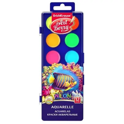 Корица на „Aкварелни бои ErichKrause ArtBerry® Neon 12 цвята с UV защита“