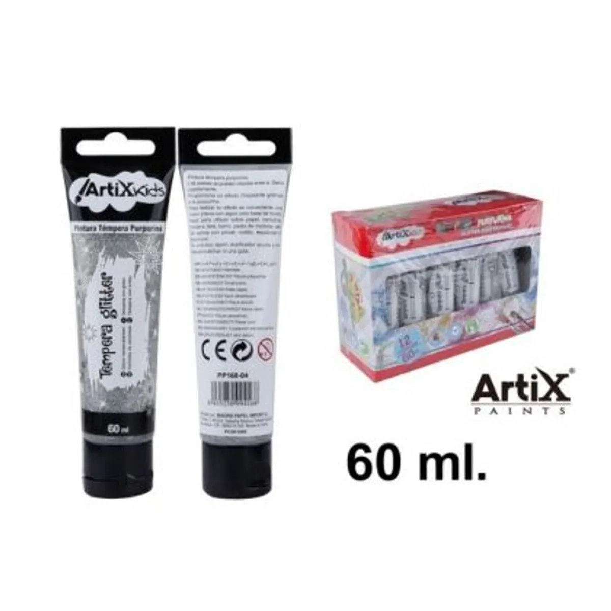 Темперна боя MP Artix СРЕБРО брокат, 60 ml