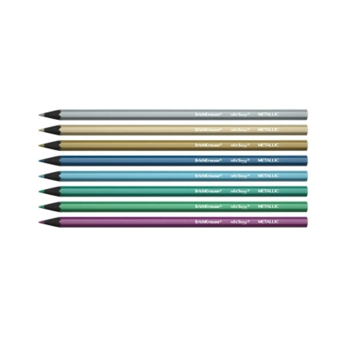 Цветни моливи ErichKrause ArtBerry® Metallic, шестоъгълни, 8 цвята — снимка 2
