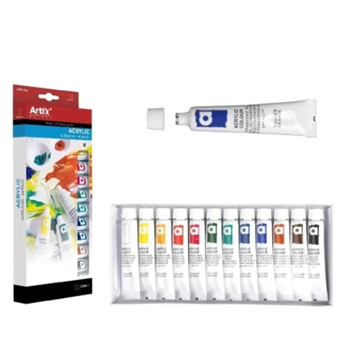 Акрилна боя MP Artix, комплект от 12 цвята x 12 ml., снимка 1