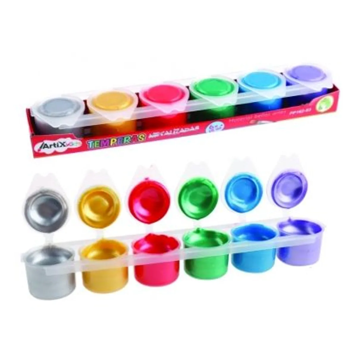 Темперни бои MP Artix комплект 6 цвята х 15 ml, металик