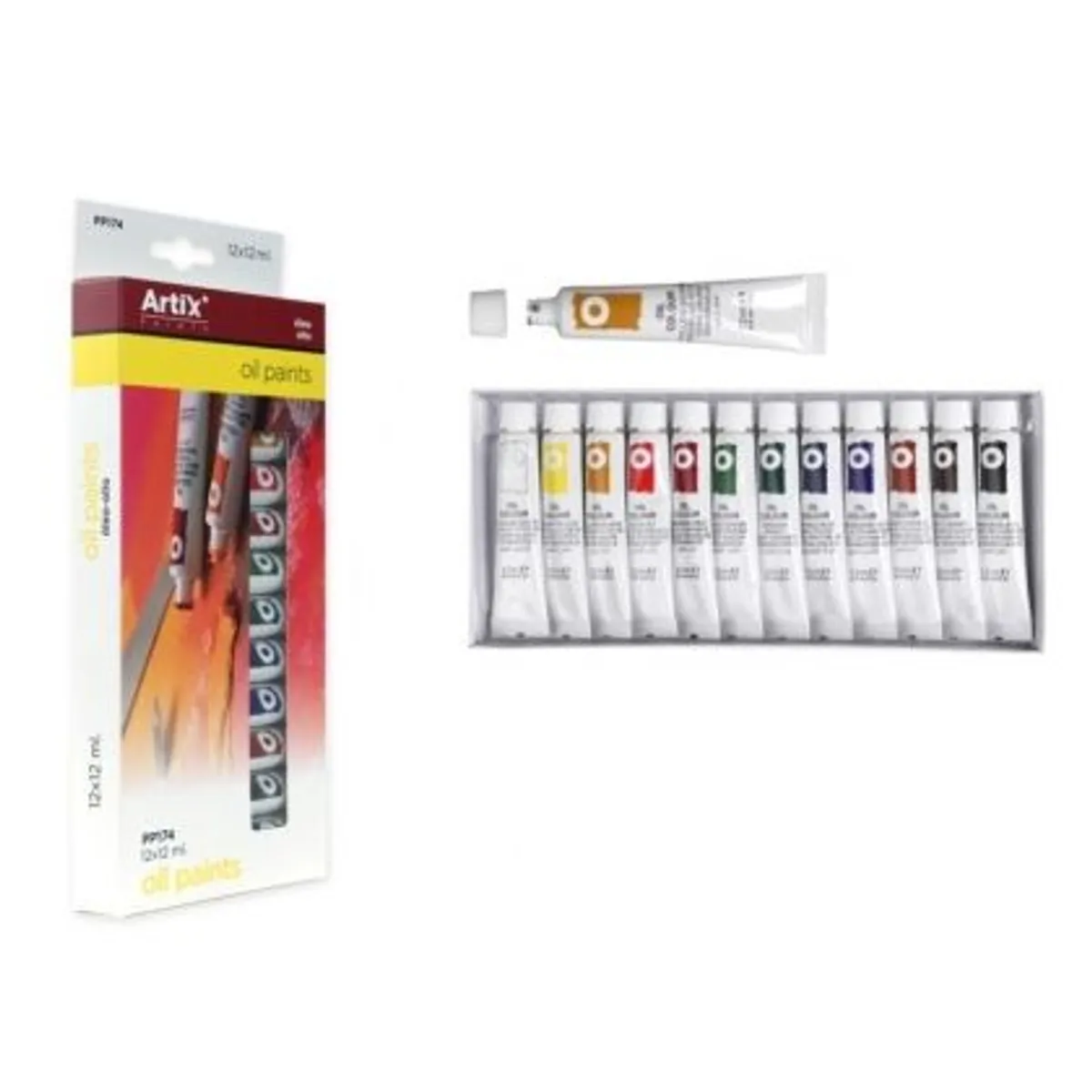Маслени бои MP Artix 12 цвята х 12 ml, комплект