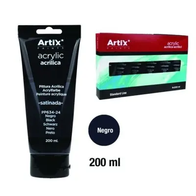 Корица на „Акрилна боя MP Artix, черен, 200 ml."