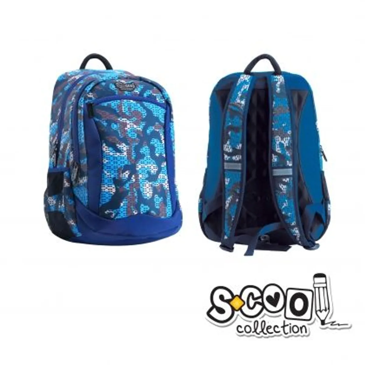 Анатомична раница S-COOL Blue Military 17 L — снимка 2