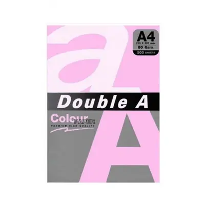 Корица на „Цветна хартия Double A, A4, 500 листа, розов пастел“