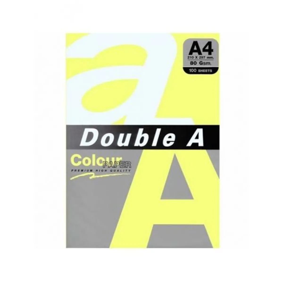Цветна хартия Double A, A4, 100 листа, жълт пастел