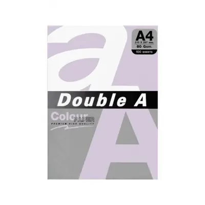 Корица на „Цветна хартия Double A, A4, 100 листа, лилав пастел“