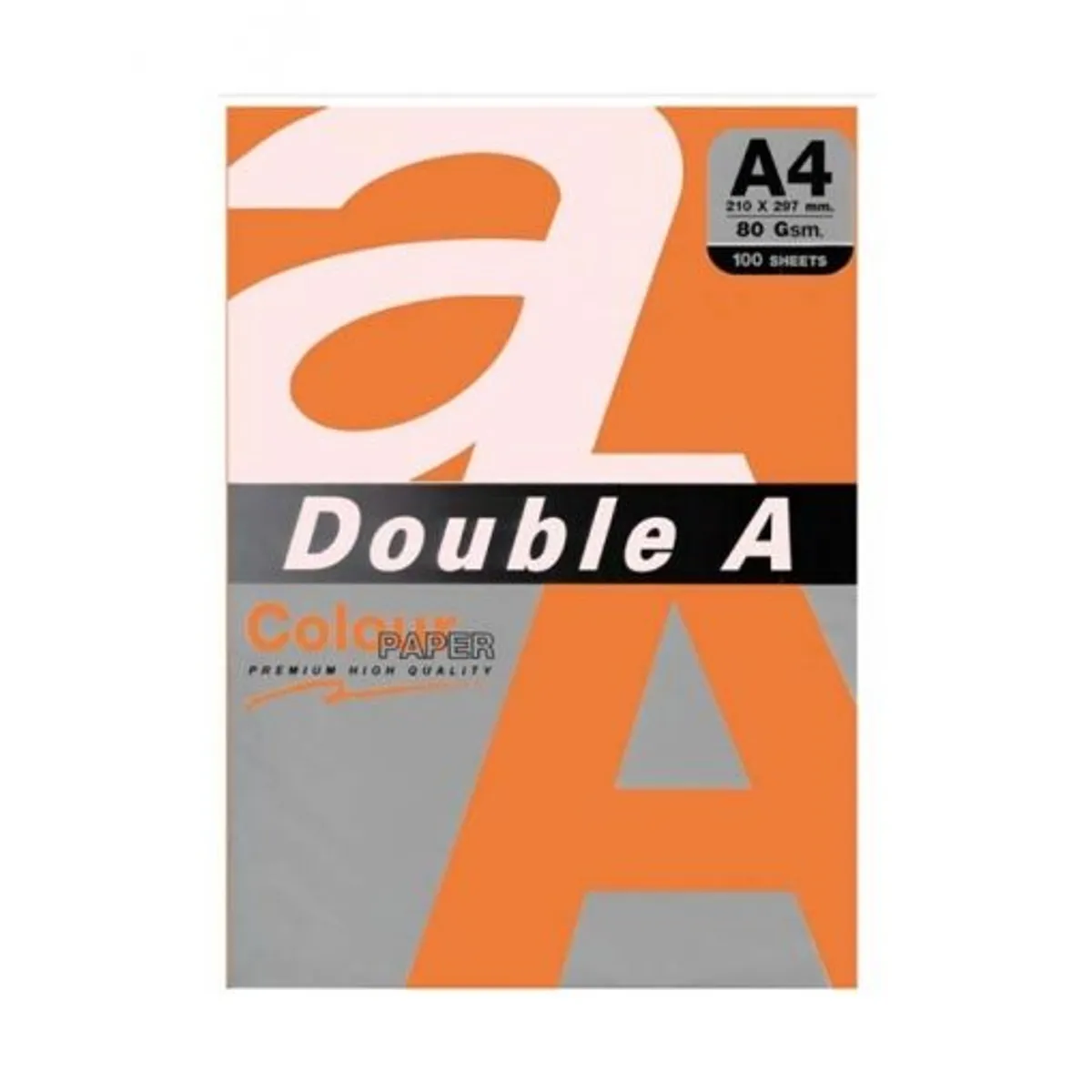 Цветна хартия Double A, A4, 100 листа, наситено оранжев