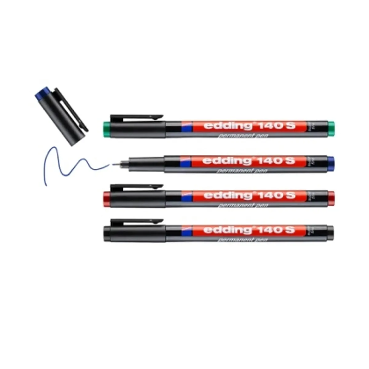 Комплект маркери edding® 140 S, OHP, за гладки повърхности, 4 цвята — снимка 2