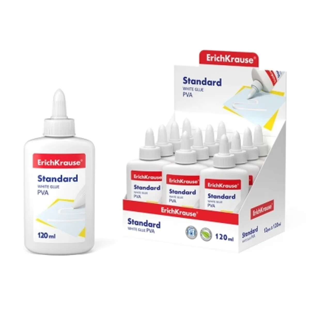 Бяло PVA лепило ErichKrause® Standart 120ml, снимка 1