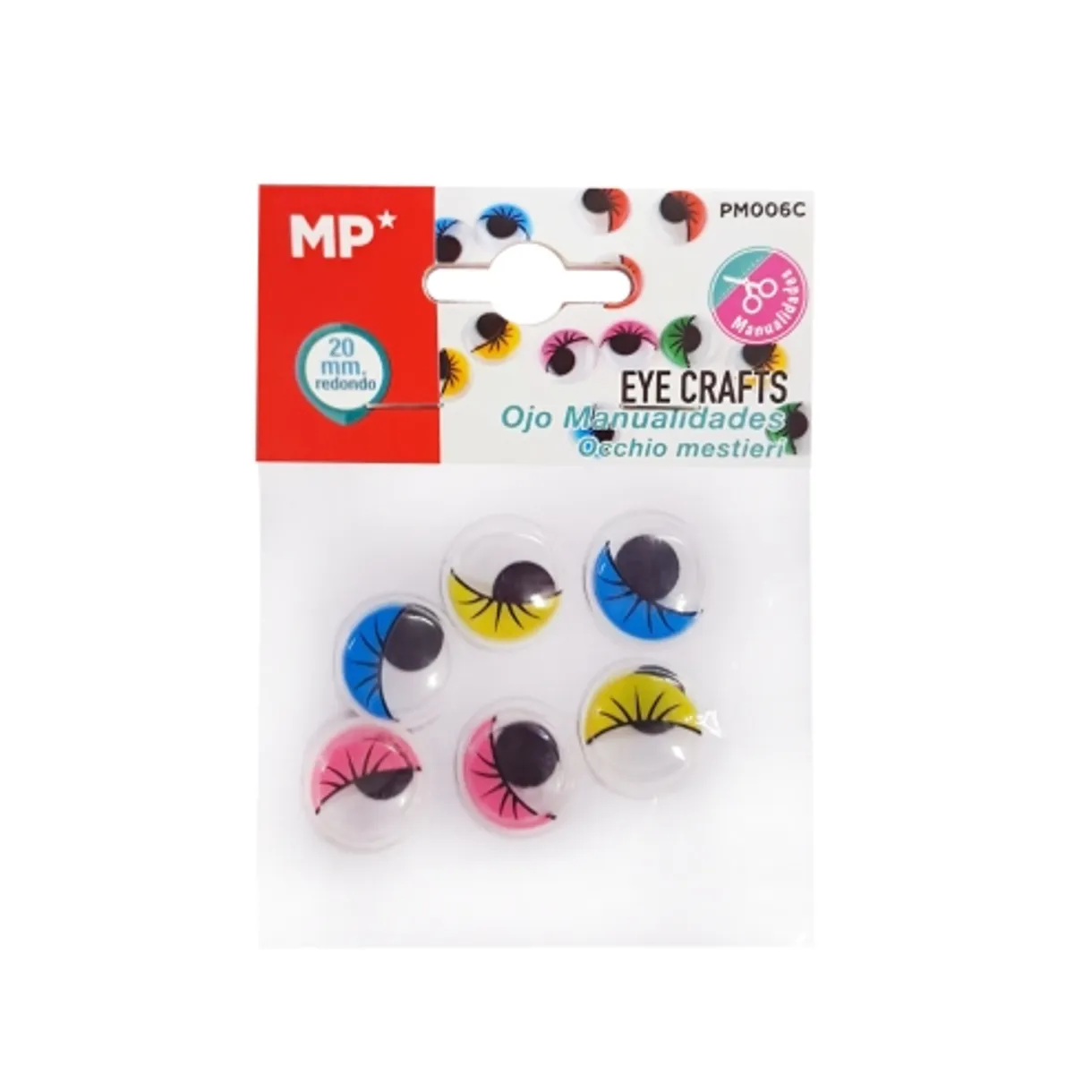 Кръгли мърдащи очи MP за декорация 22 mm, микс