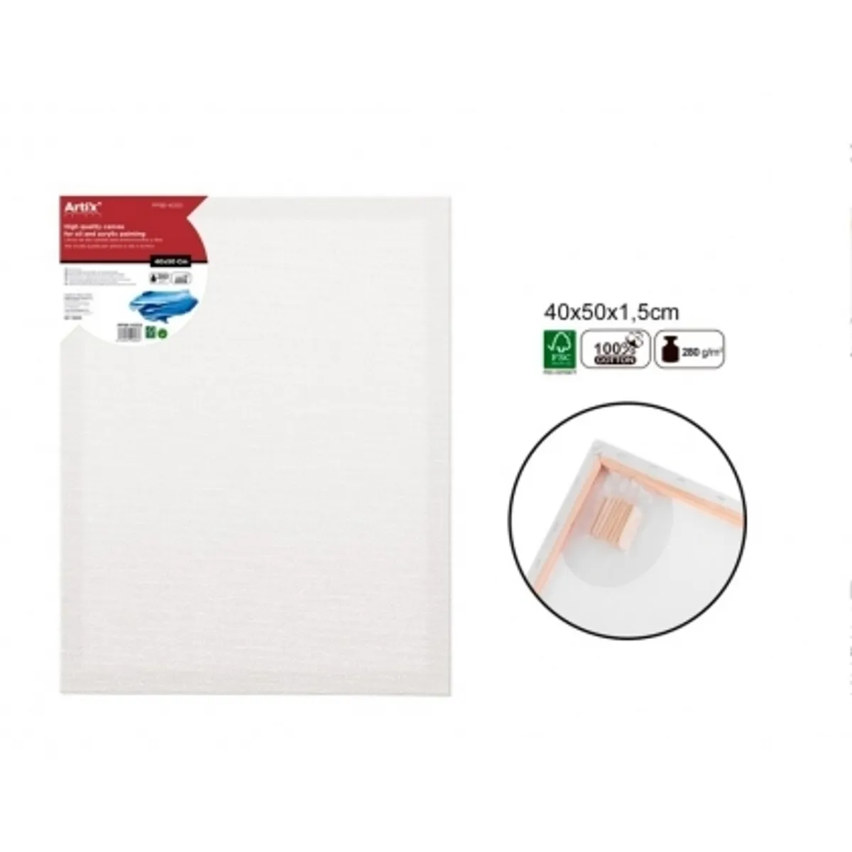 Платно за рисуване MP Artix с рамка 280 g/m², 40х50 см.