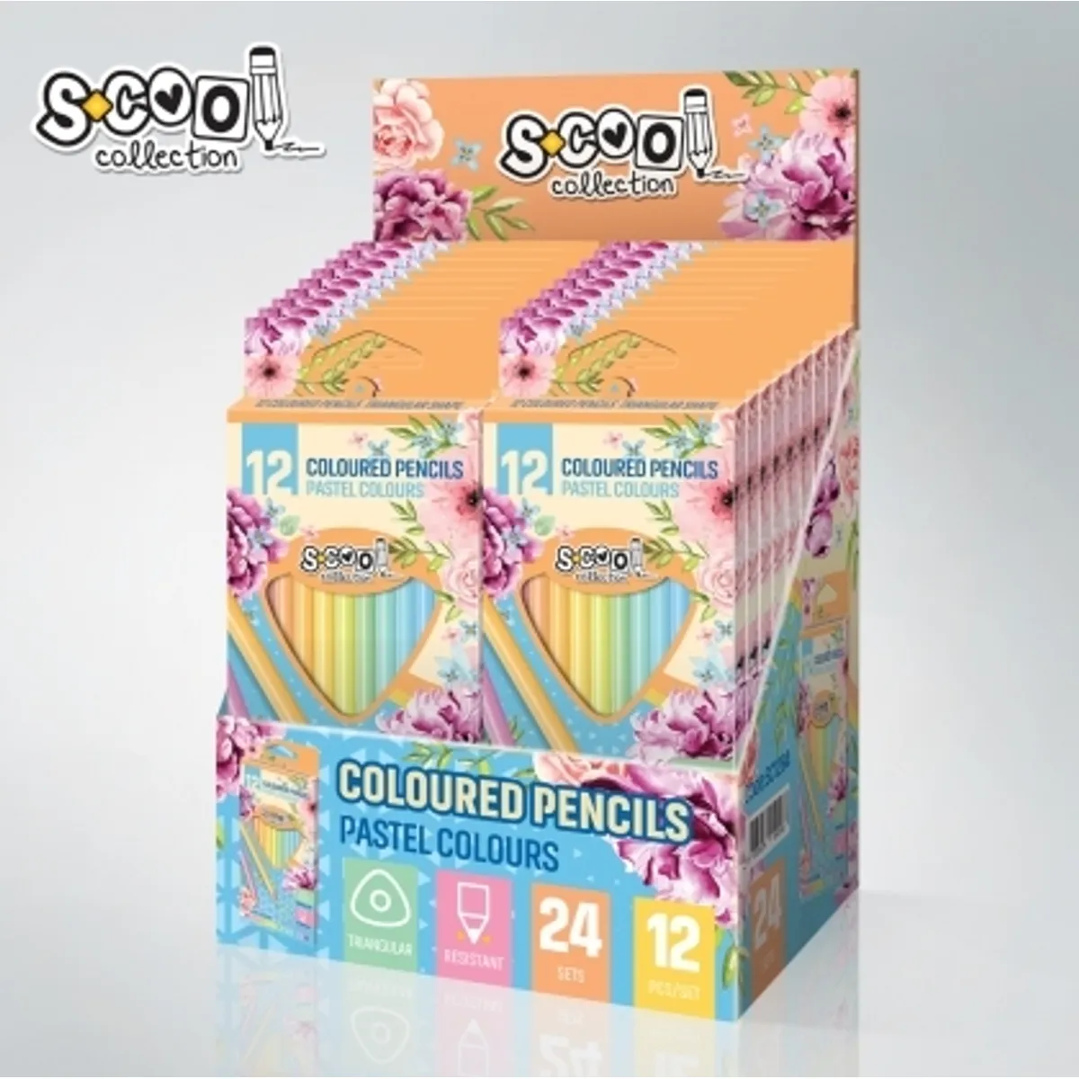 Цветни моливи S-COOL 12 цвята, Pastel — снимка 3