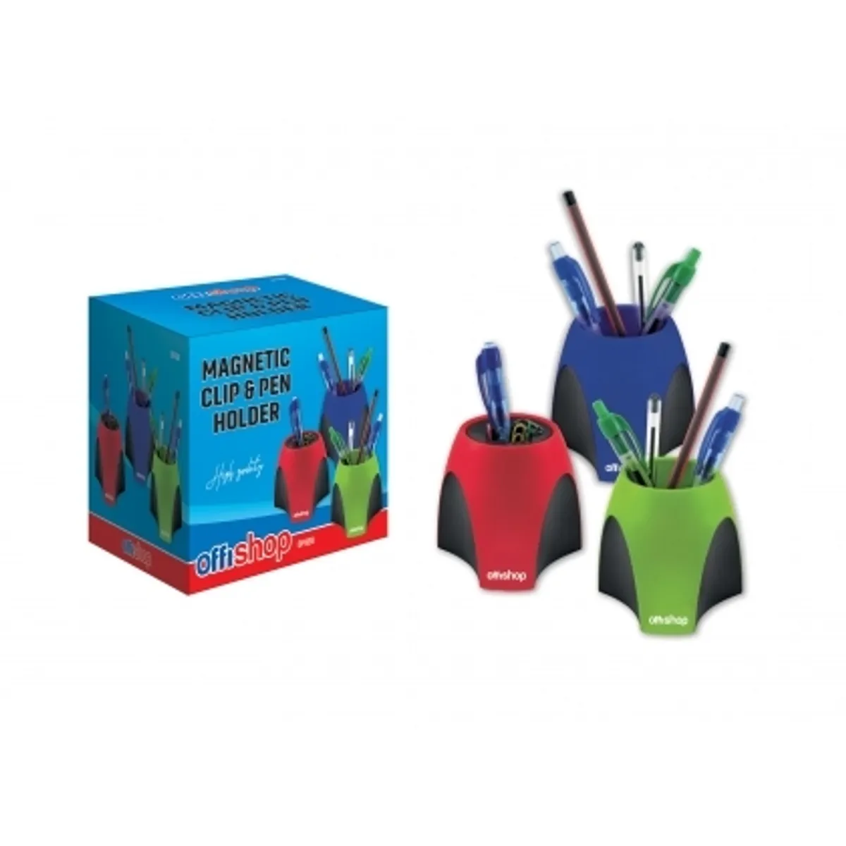Магнитен моливник OFFISHOP + кламеродържач - OF428