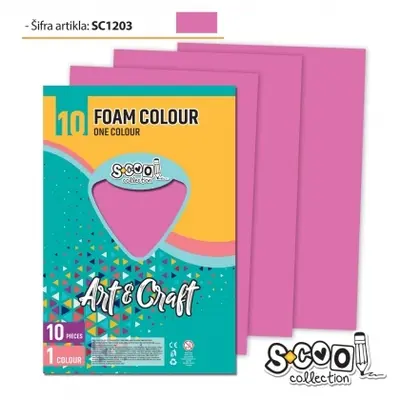 Корица на „Гума пяна EVA S-COOL за декорация, РОЗОВ, А4"