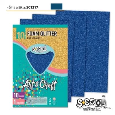 Корица на „Гума пяна EVA S-COOL за декорация, ТЪМНО СИН БРОКАТ, А4"