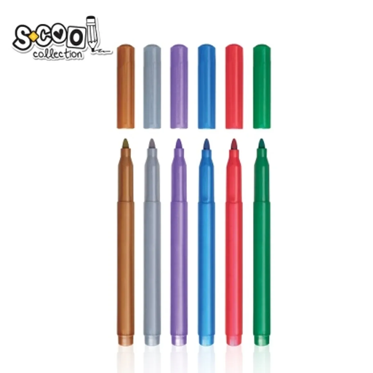 Маркери S-COOL Metalik, 6 бр. комплект — снимка 2