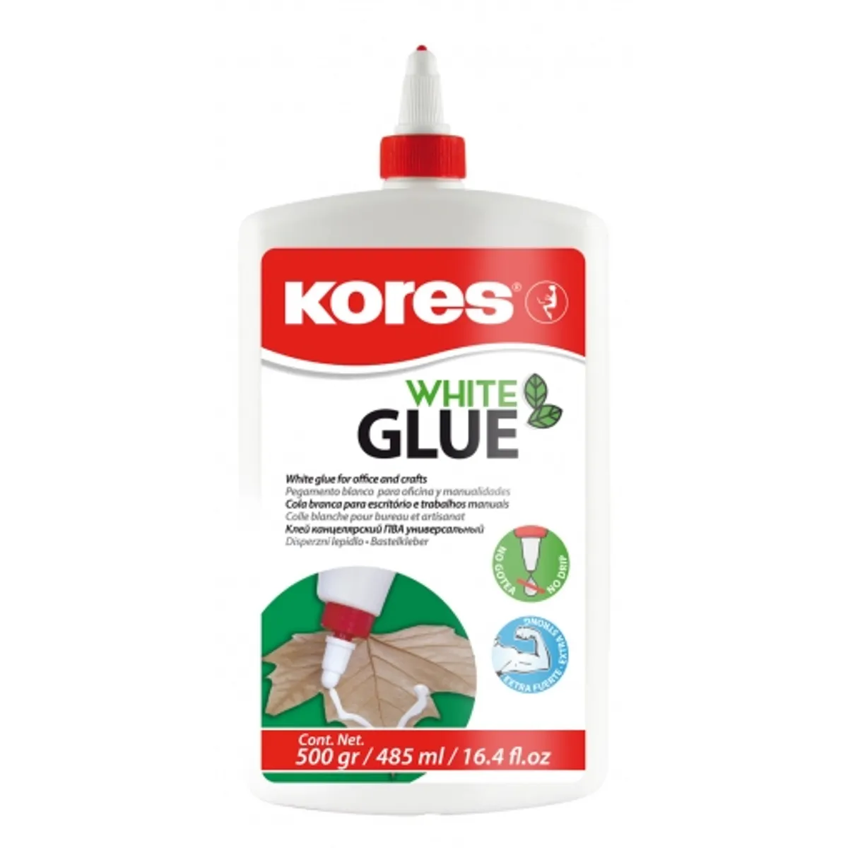 Течно лепило KORES бяло, 500 ml — снимка 1