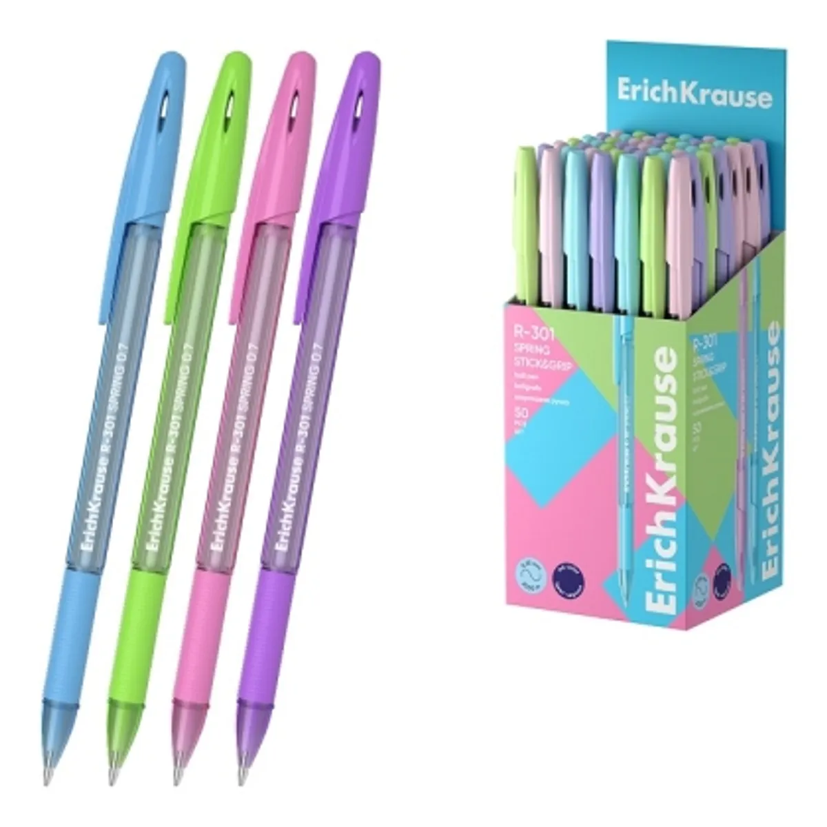 Химикалка ErichKrause® R-301 Stick&Grip Spring 0.7 mm — снимка 1
