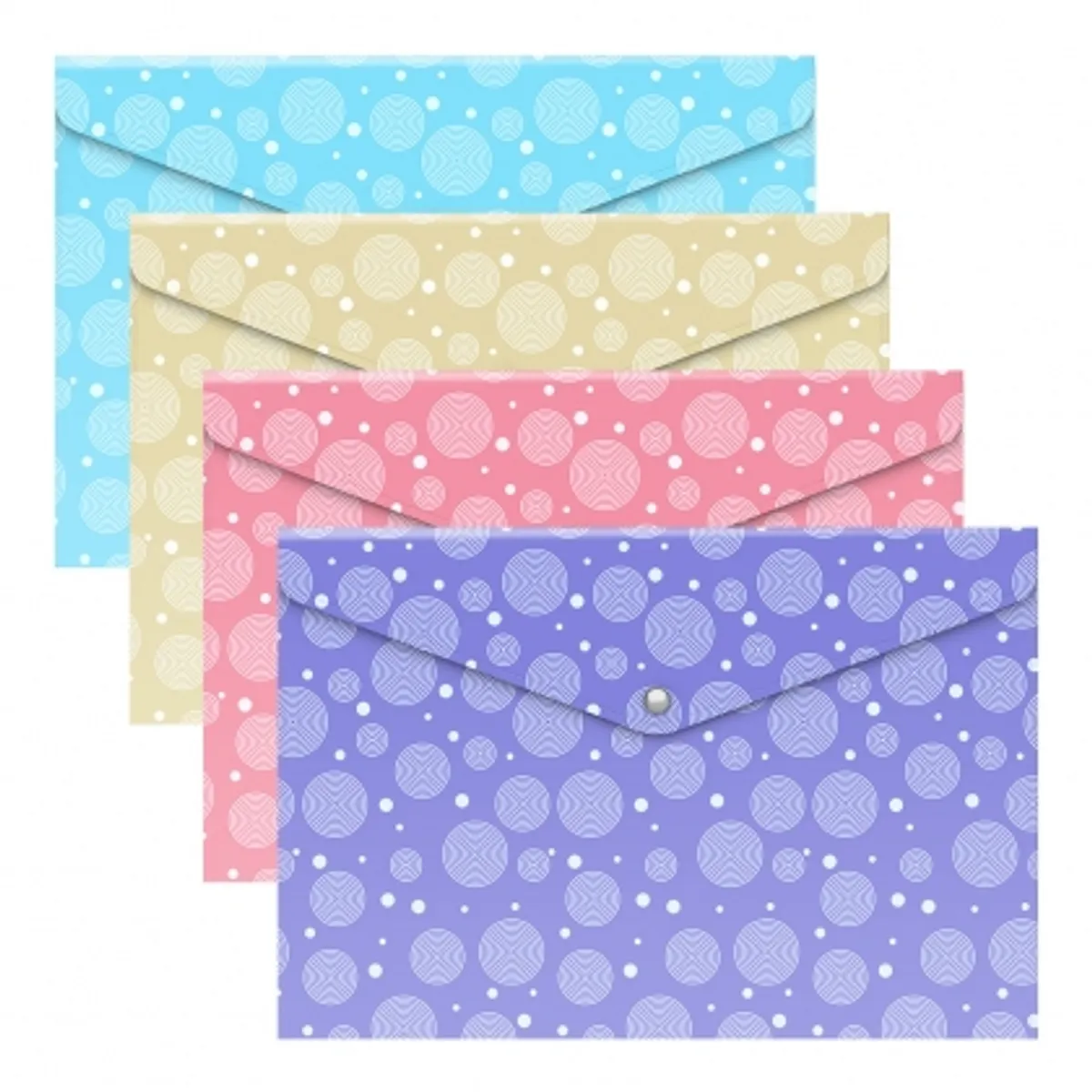 Папка с копче ErichKrause® Pastel Dots, А4, асорти