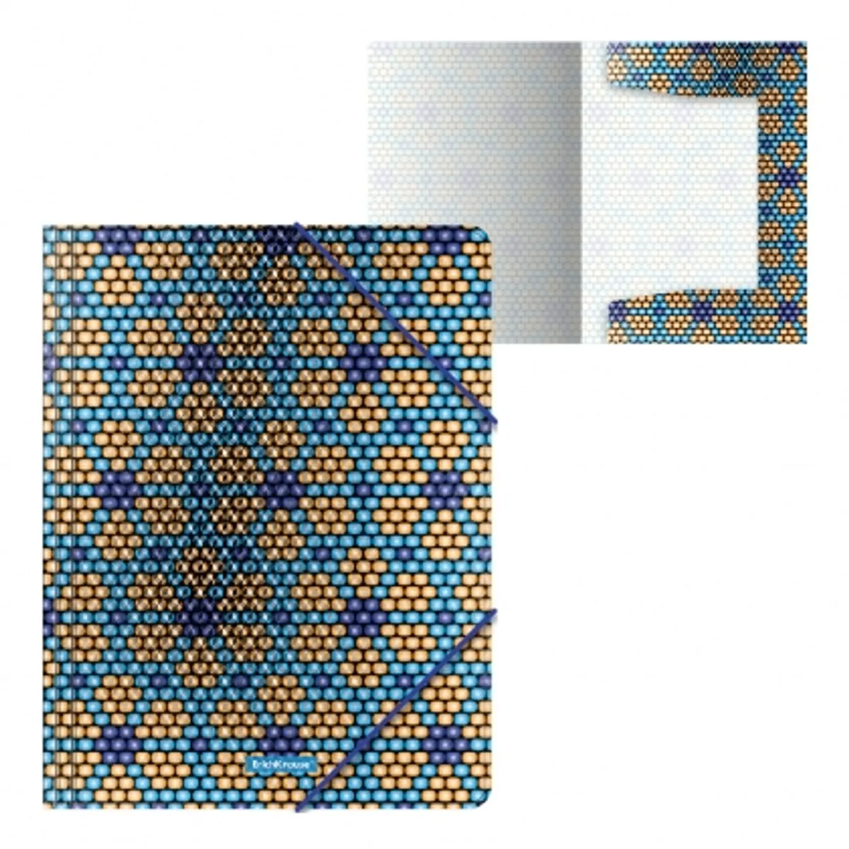 Папка с ластик ErichKrause® Blue&Orange Beads A4