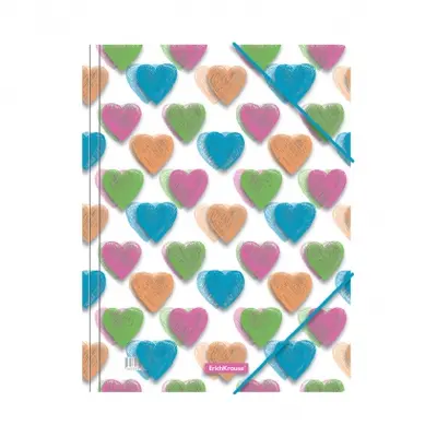 Корица на „Папка с ластик ErichKrause® Neon Hearts A4"