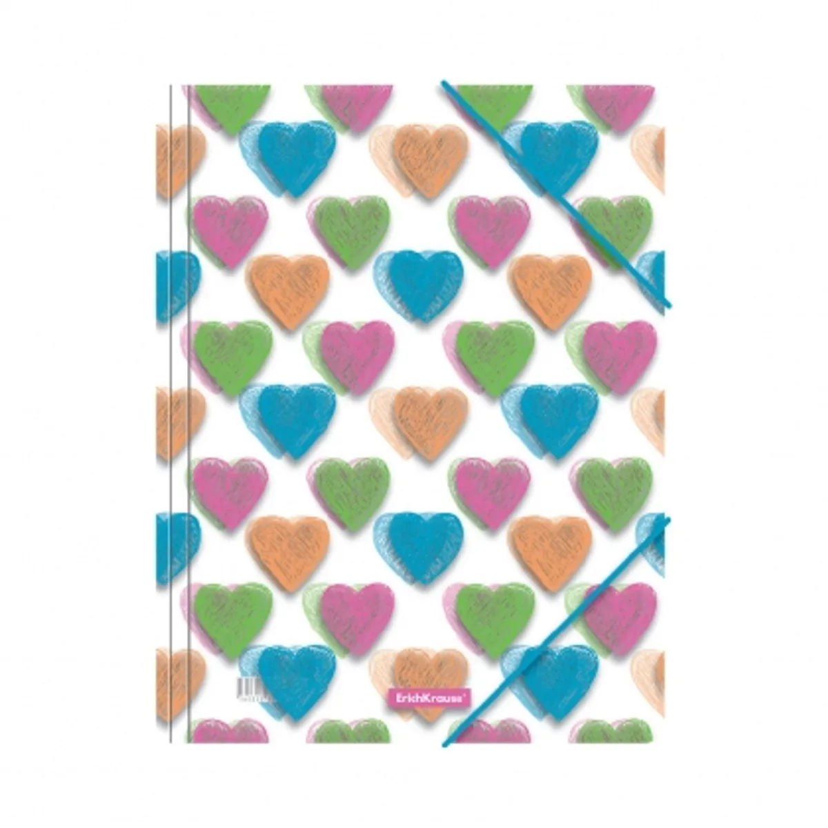 Папка с ластик ErichKrause® Neon Hearts A4
